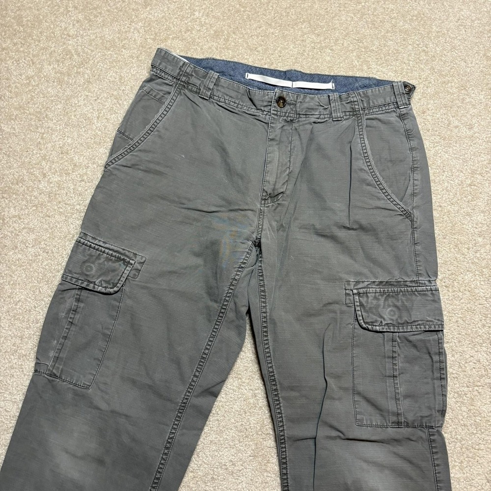 Brooks Brothers Cargo Pants Mens 32x29 Gray Cotton Straight Leg Utility Military